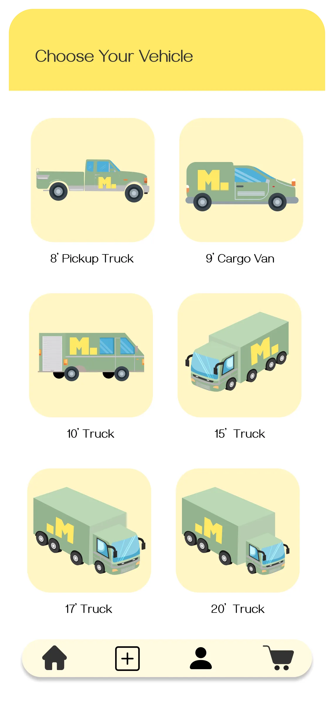 MOVR Choose a vehicle screen
